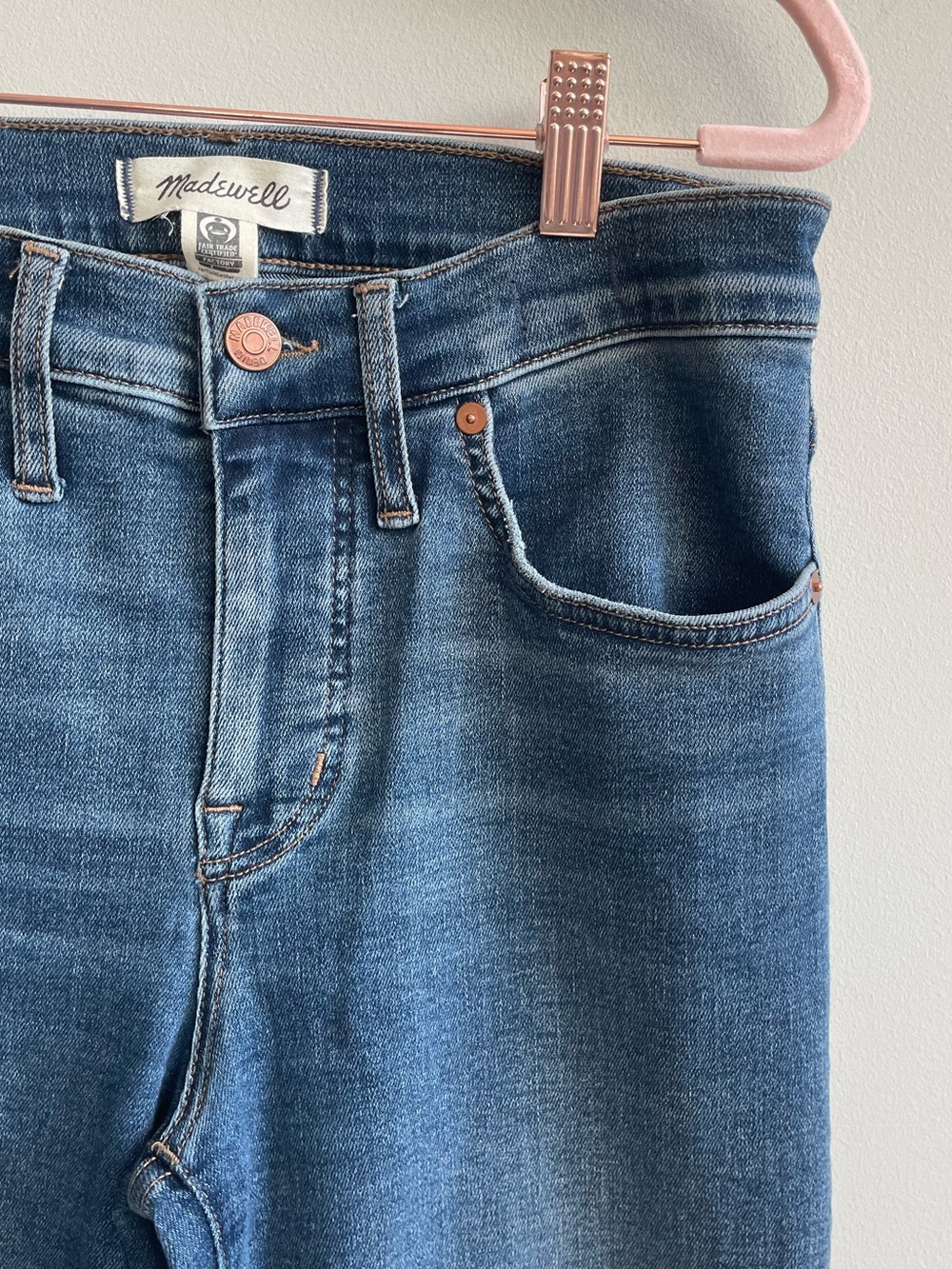 Madewell Mid-Rise Kick Out Jeans Blue Denim - Picture 2 of 7